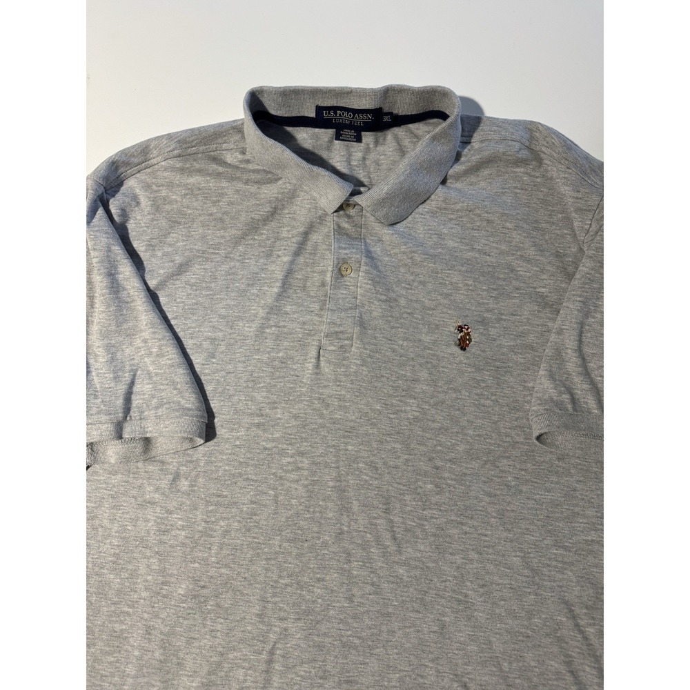 U.S. Polo Assn.‎ Men's 3XL Luxury Feel Short Sleeve Polo Shirt Gray Casual